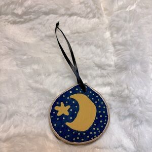 Moon and Star Wood Slice Ornament Terrapin Station Grateful Dead Quote